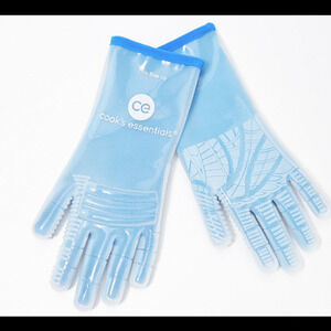 Cook's Essentials Multipurpose Heat-Safe Silicone Gloves Blue